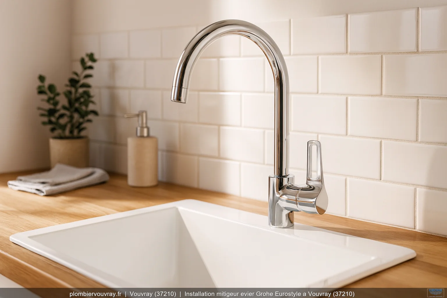 Installation mitigeur evier Grohe Eurostyle a Vouvray (37210)
