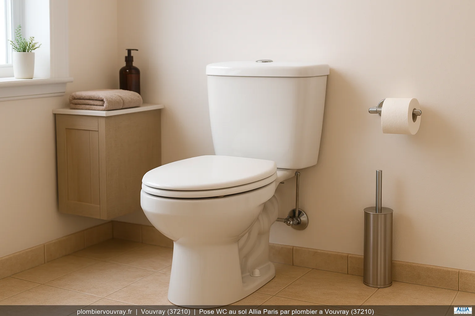 Pose WC au sol Allia Paris par plombier a Vouvray (37210)