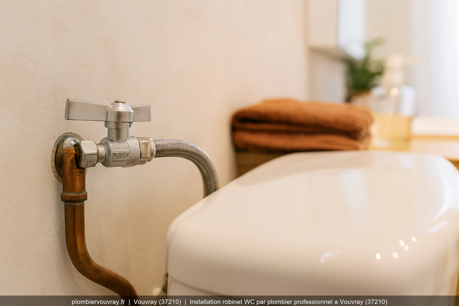 Installation robinet WC par plombier professionnel a Vouvray (37210)